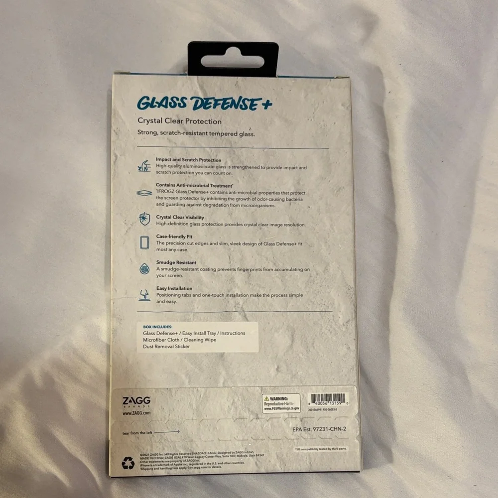 Glass Defense+ Tempered Glass Screen Protector for iPhone 12 Pro Max - Black